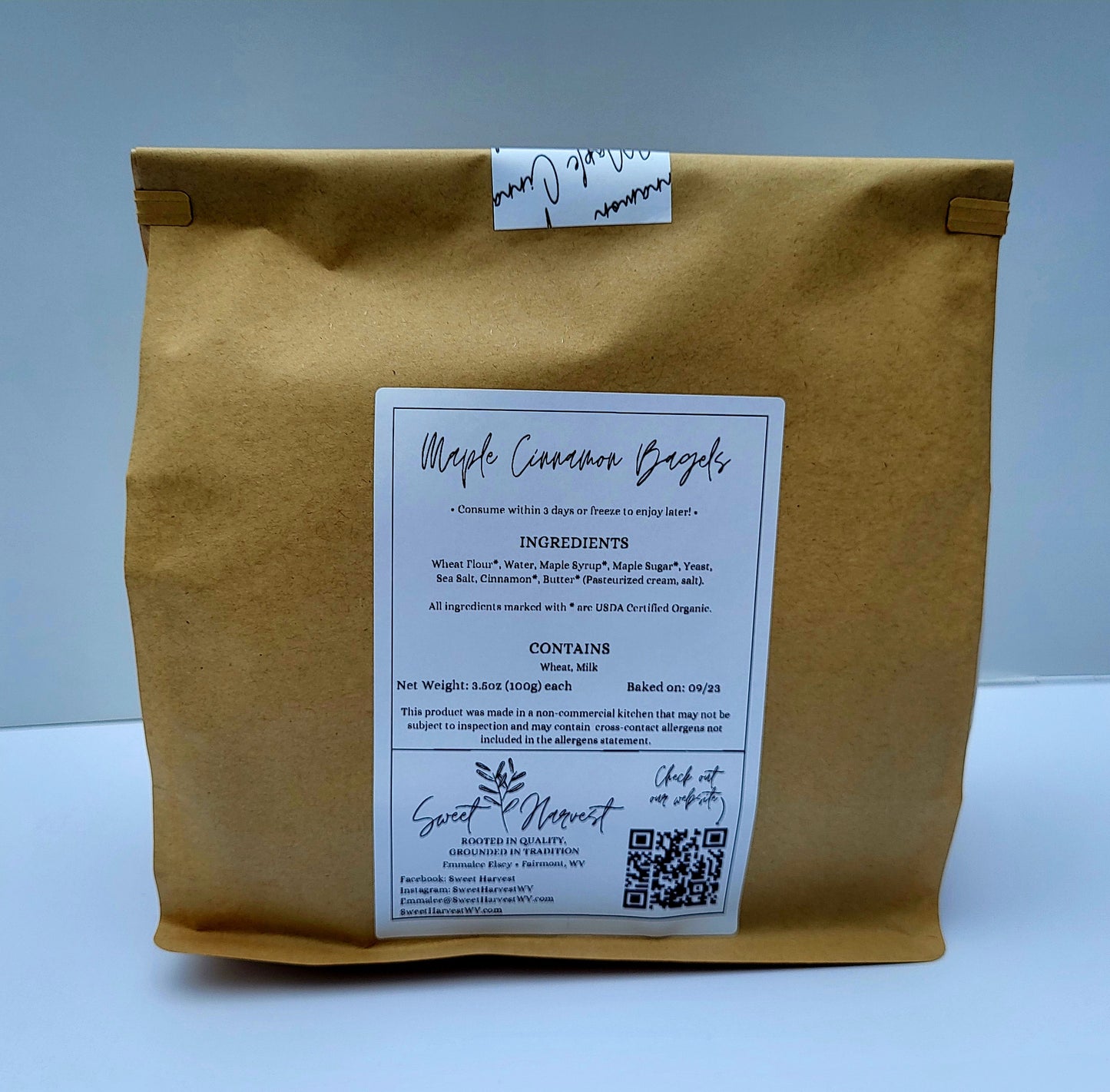 Maple Cinnamon Bagels- 6 units