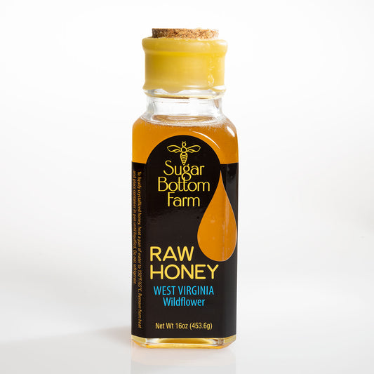 Raw WV Wildflower Honey Muth Glass Bottle 16oz