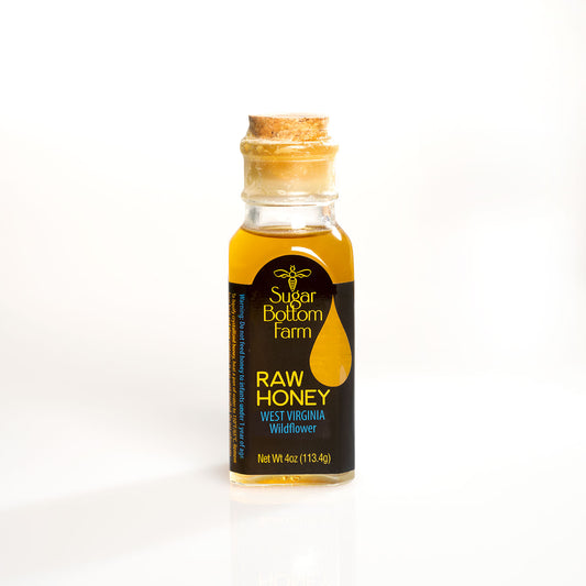 Raw WV Wildflower Honey Muth Glass Bottle 4oz