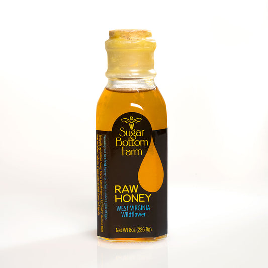Raw WV Wildflower Honey Muth Glass Bottle 8oz
