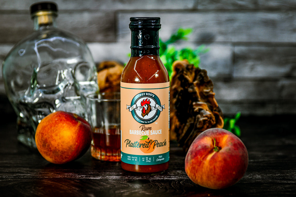 Rum Barbecue Sauce Plastered Peach