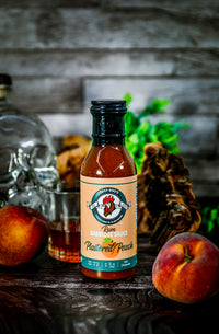 Rum Barbecue Sauce Plastered Peach