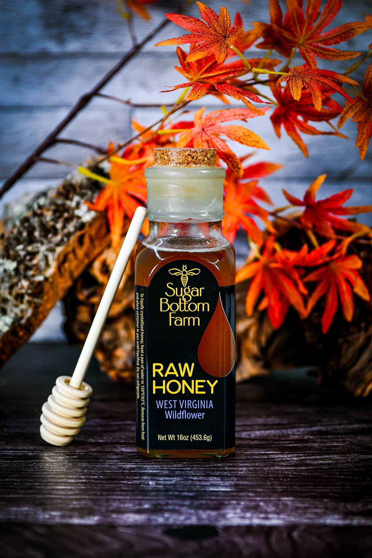 Raw WV Wildflower Honey Muth Glass Bottle