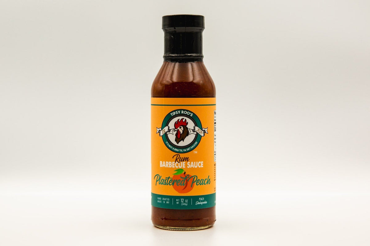 Rum Barbecue Sauce Plastered Peach